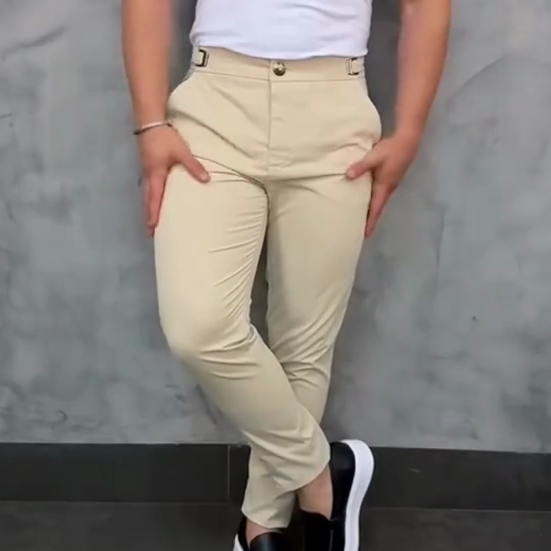 Tommaso | Pánské Slim Fit Kalhoty z Elastického Materiálu